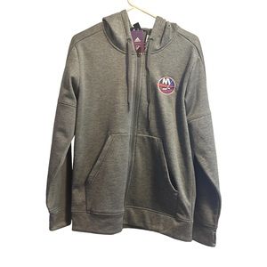 New York Islanders NHL Adidas WoMen's Grey Primary Team Logo Hoodie Large